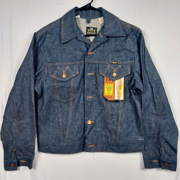 Vintage Maverick Cowboy Cut Denim Jacket NWT 1973 USA Sz 38 Blue Bell NOS - Picture 1 of 16